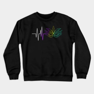 Heartbeat of Purple, Golden And Green Mask For Mardi Gras Crewneck Sweatshirt